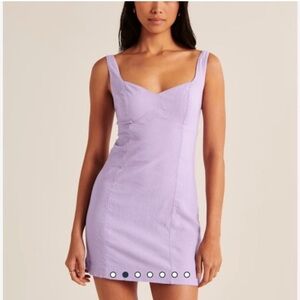 Abercrombie and Fitch Lavender Sleeveless Linen Mini Dress Size Small